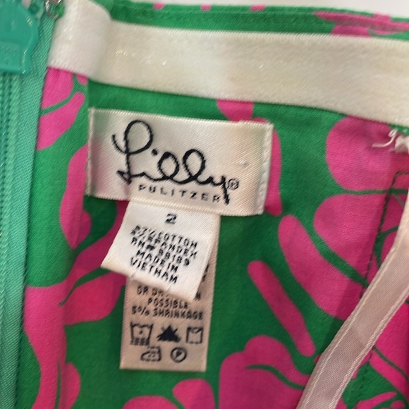 Lilly Pulitzer Strapless Sienna Dress Size 2 Vintage Pink Green Sea Life EUC - Picture 6 of 16